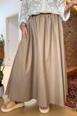 Made in Italy Runa Leather Look Skirt Clay